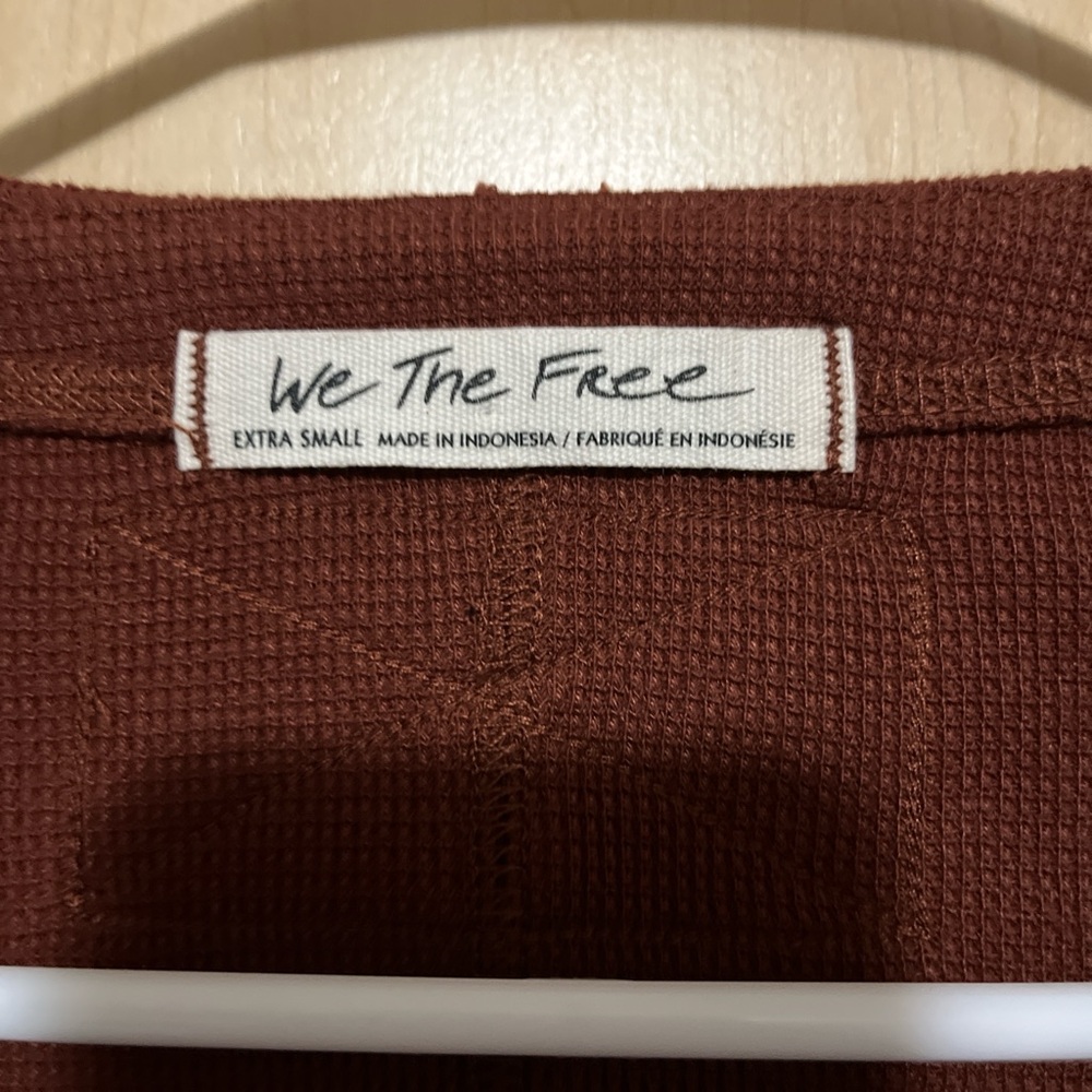 We The Free Rust Waffle Knit Top